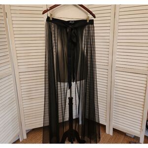 Nasty Gal Black Sheer Maxi Skirt Size L